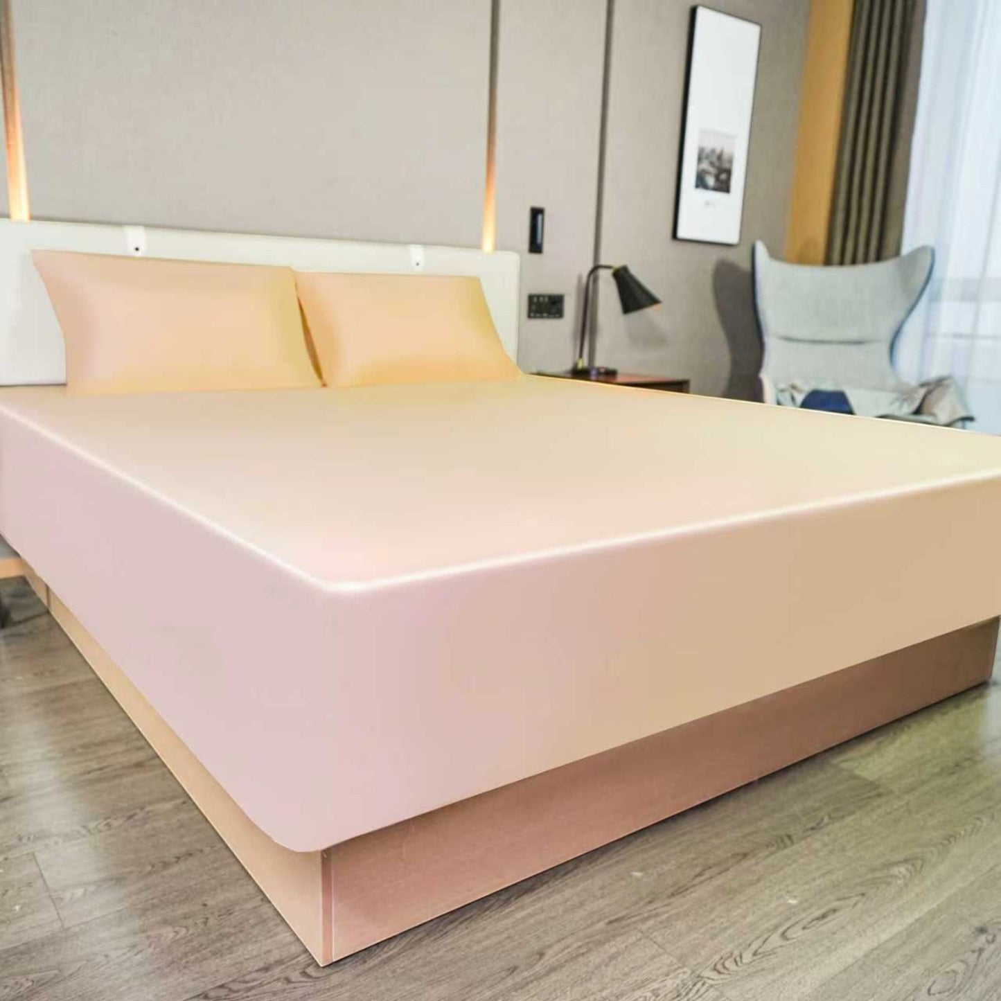 Hooor's Nest King Size (180 cm x 200 cm) Set of 100% Egyptian cotton Fitted Sheet + 2 Pcs Pillowcases (50 cm x 75 cm)