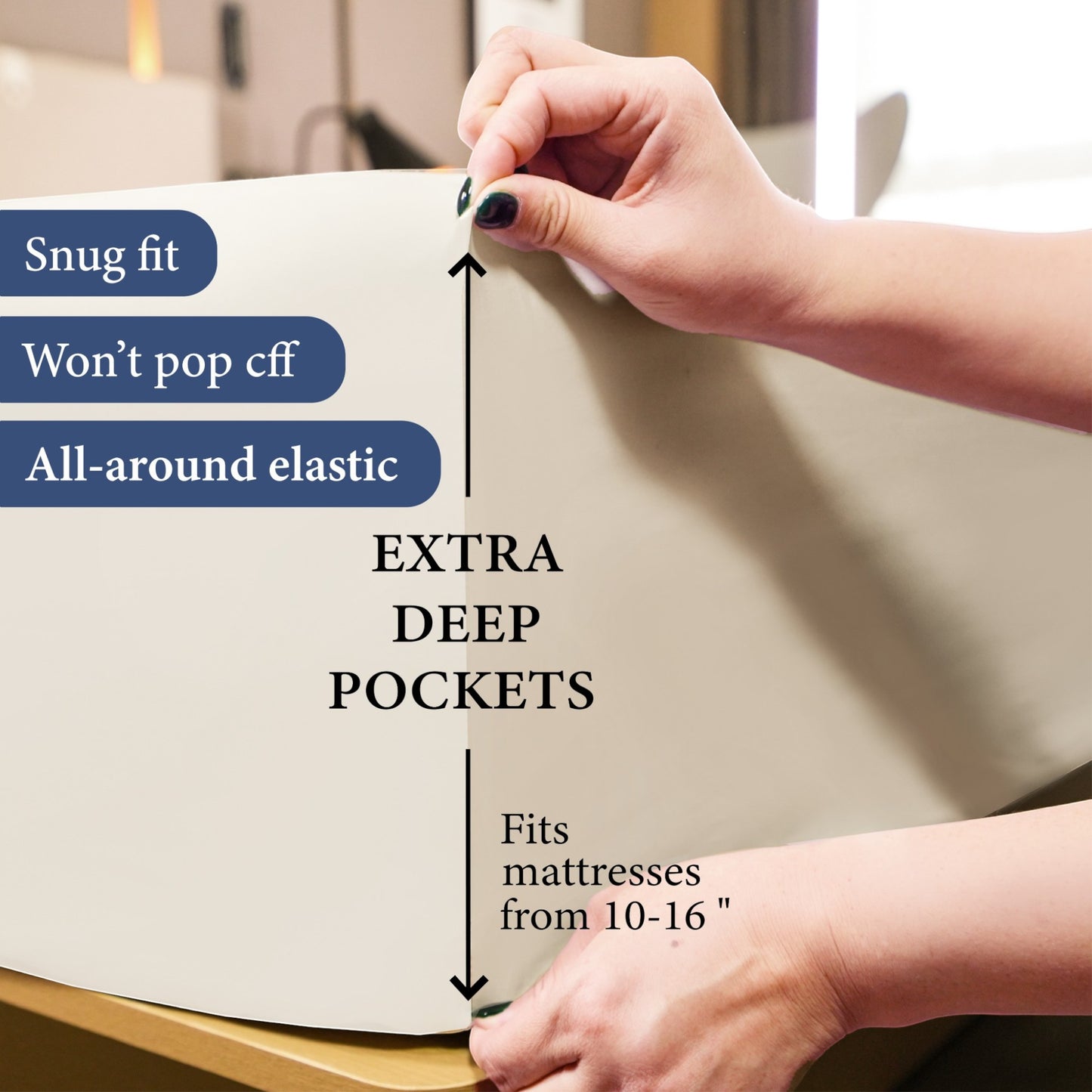 Hooor's Nest King Size (180 cm x 200 cm) Set of 100% Egyptian cotton Fitted Sheet + 2 Pcs Pillowcases (50 cm x 75 cm)