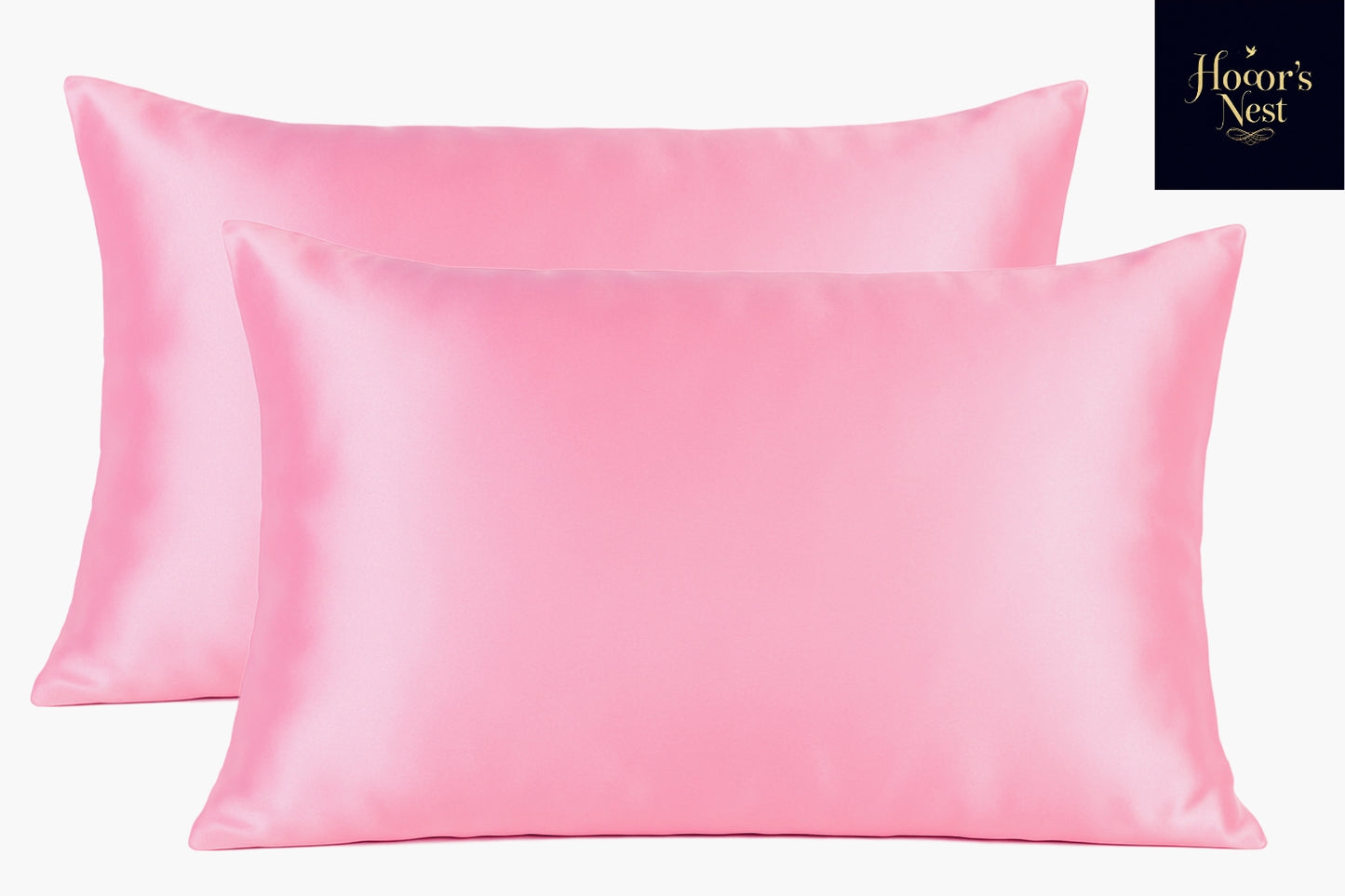 Hooor's Nest Premium Satin Silk Pillowcases, 46x71cm, 2 Pieces