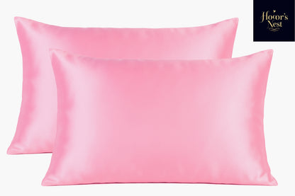 Hooor's Nest Premium Satin Silk Pillowcases, 46x71cm, 2 Pieces