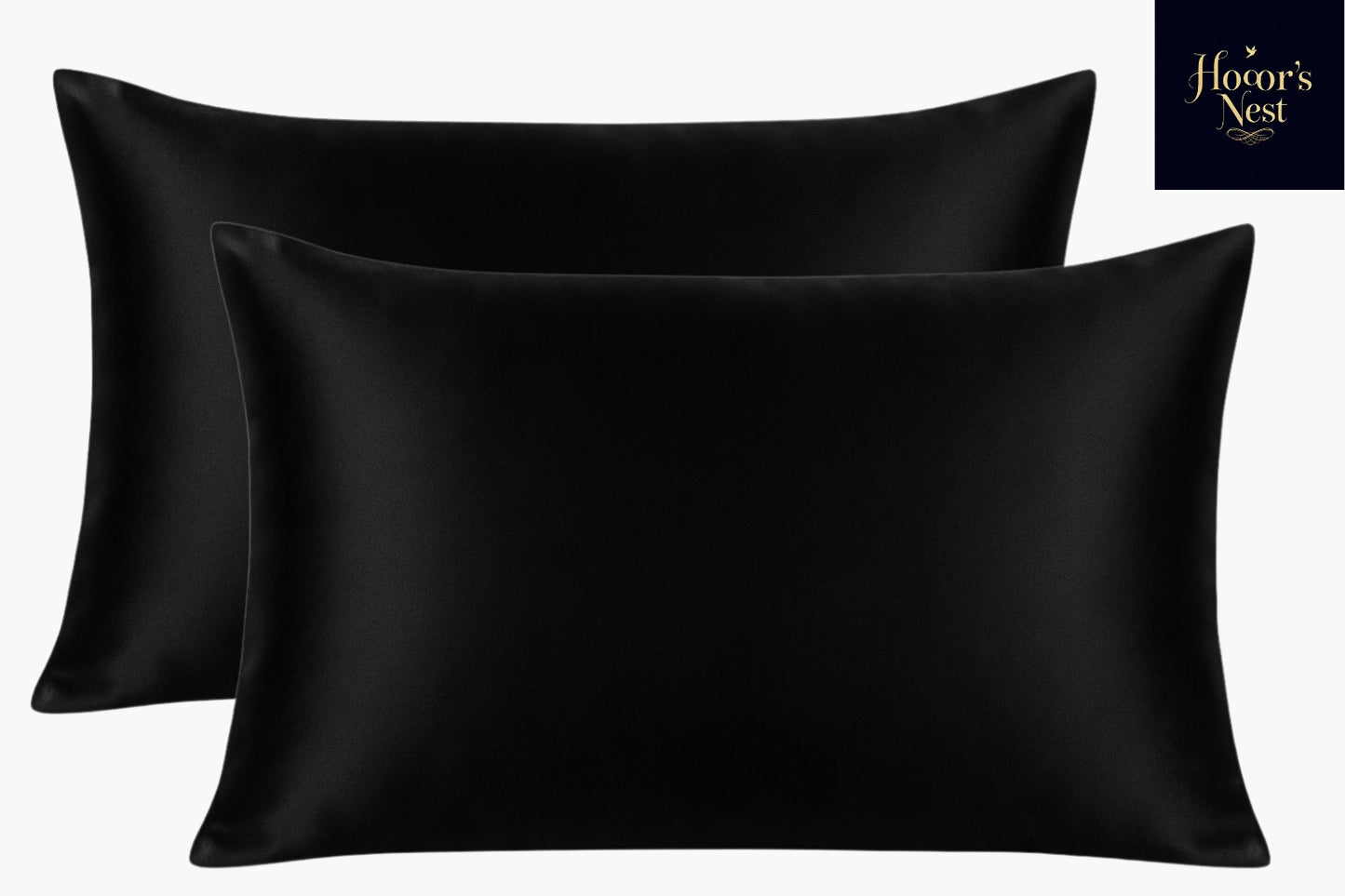 Hooor's Nest Premium Satin Silk Pillowcases, 46x71cm, 2 Pieces