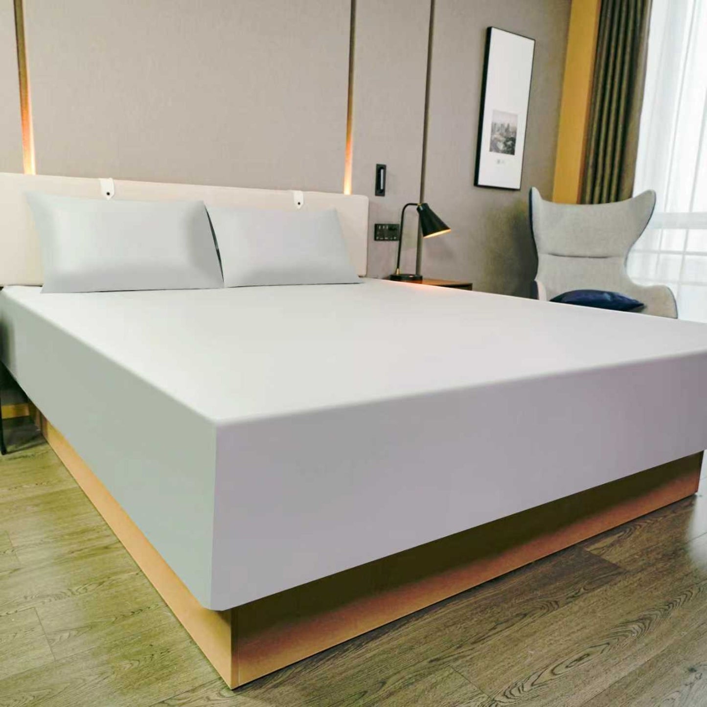 Hooor's Nest King Size (180 cm x 200 cm) Set of 100% Egyptian cotton Fitted Sheet + 2 Pcs Pillowcases (50 cm x 75 cm)