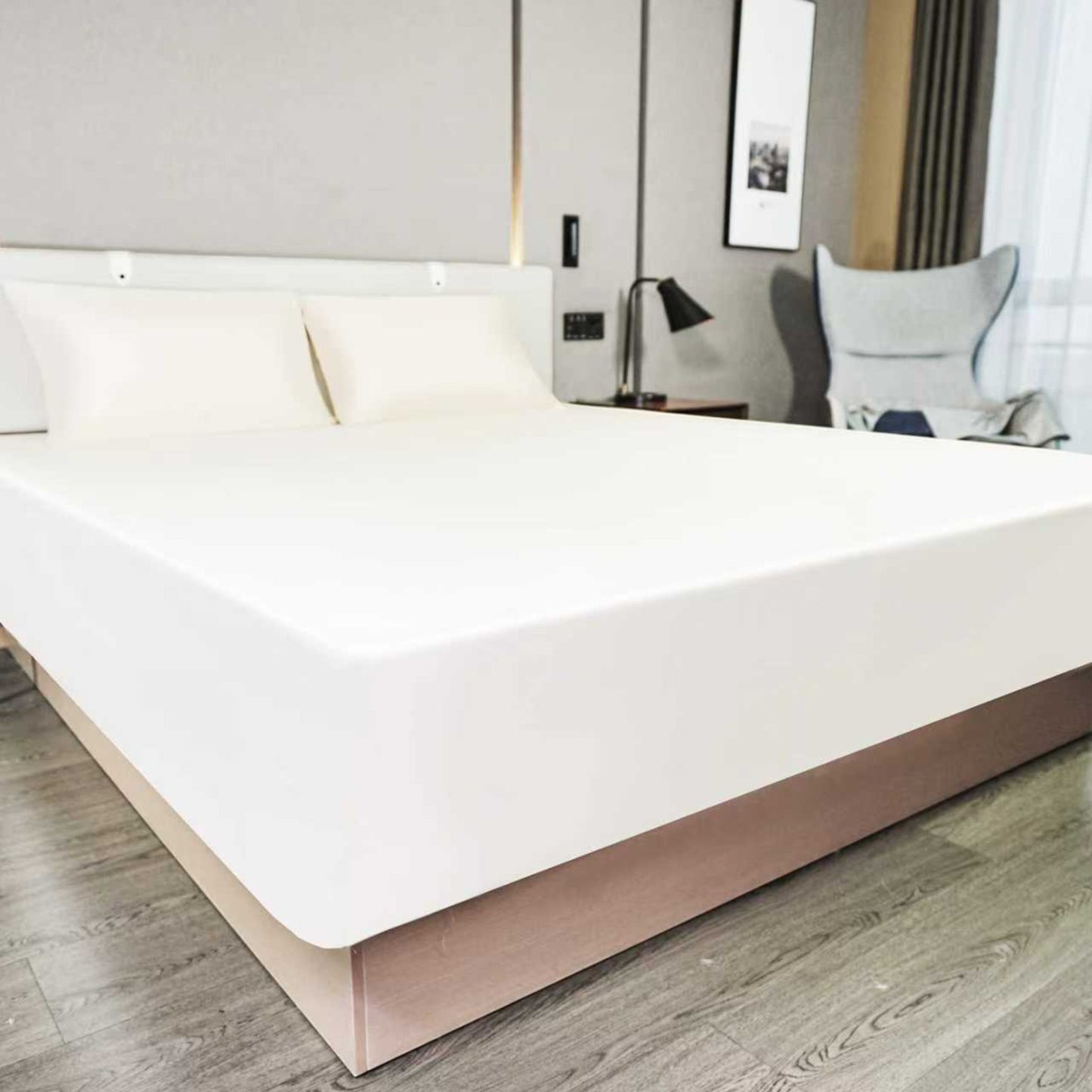 Hooor's Nest King Size (180 cm x 200 cm) Set of 100% Egyptian cotton Fitted Sheet + 2 Pcs Pillowcases (50 cm x 75 cm)