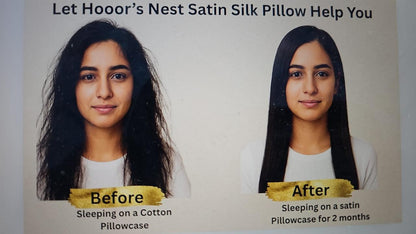 Hooor's Nest Premium Satin Silk Pillowcases, 46x71cm, 2 Pieces