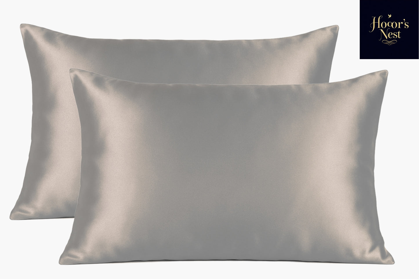 Hooor's Nest Premium Satin Silk Pillowcases, 46x71cm, 2 Pieces