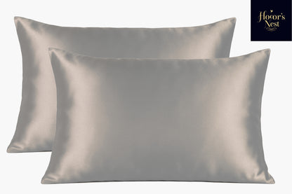 Hooor's Nest Premium Satin Silk Pillowcases, 46x71cm, 2 Pieces